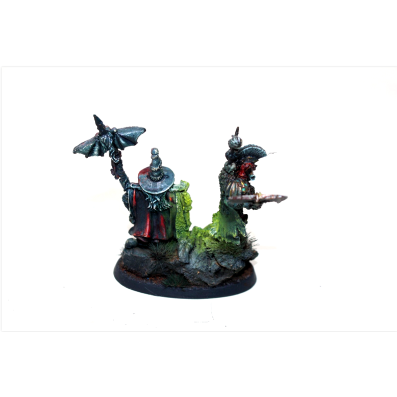 Warhammer Vampire Counts Soulblight Gravelords Wight King and Necromancer Diorama Well Painted JYS20