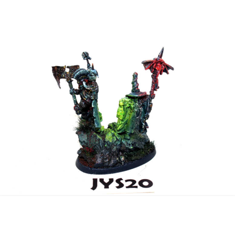 Warhammer Vampire Counts Soulblight Gravelords Wight King and Necromancer Diorama Well Painted JYS20