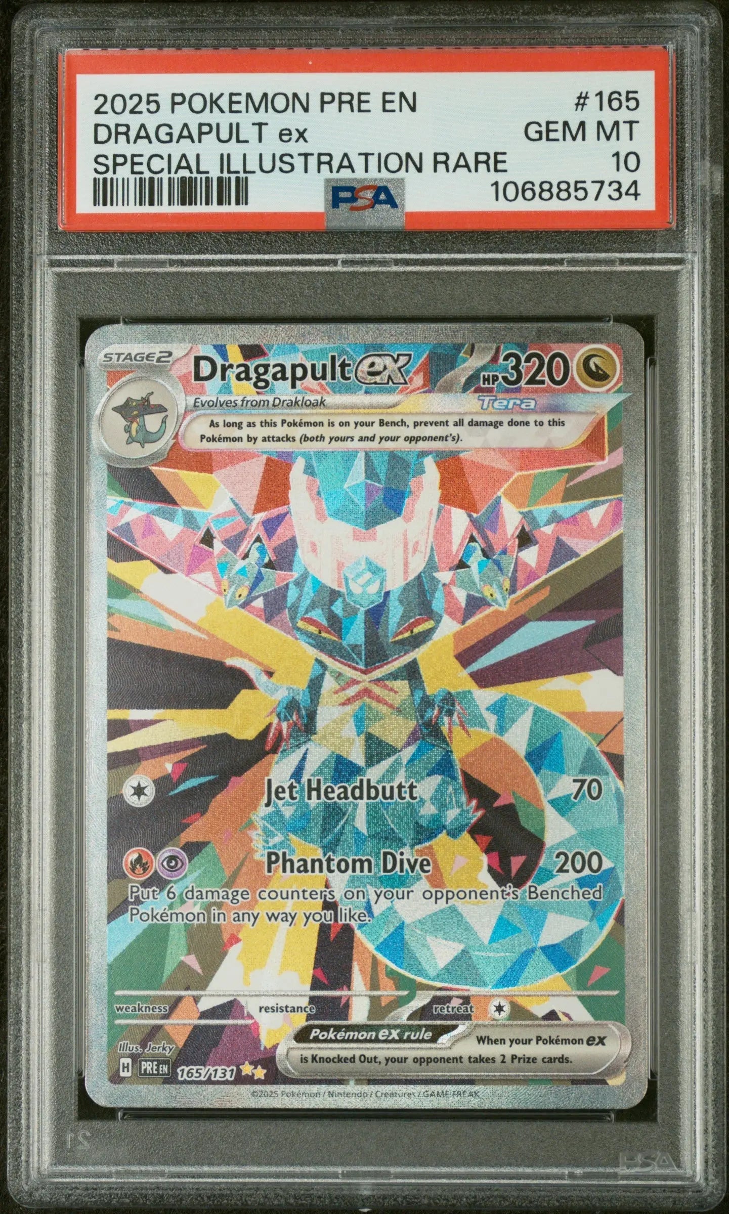 PSA 10 - 2025 POKEMON PRE EN-PRISMATIC EVOLUTIONS #165 DRAGAPULT EX SPECIAL ILLUSTRATION RARE