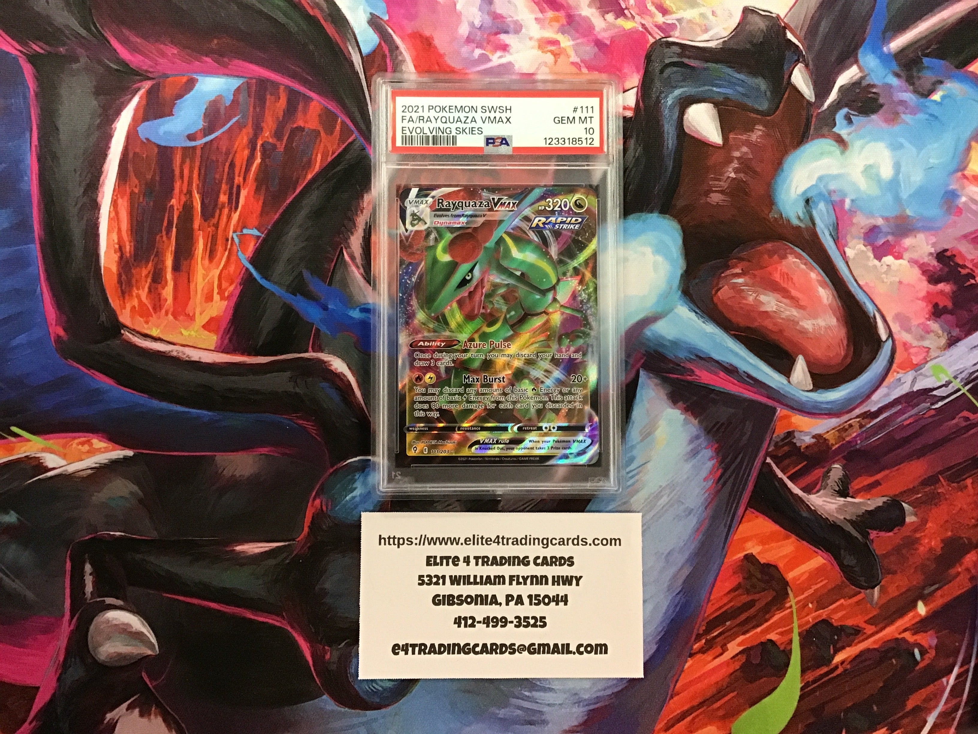 Rayquaza VMAX #111 Pokemon Evolving Skies (PSA 10)
