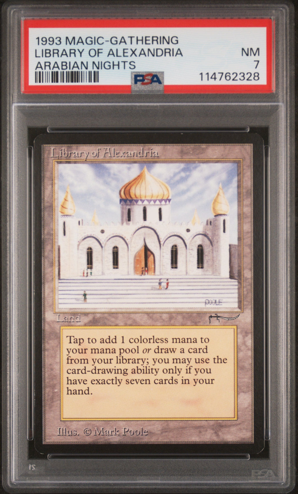 LIBRARY OF ALEXANDRIA ARABIAN NIGHTS 1993 MAGIC THE GATHERING ARABIAN NIGHTS PSA NM 7