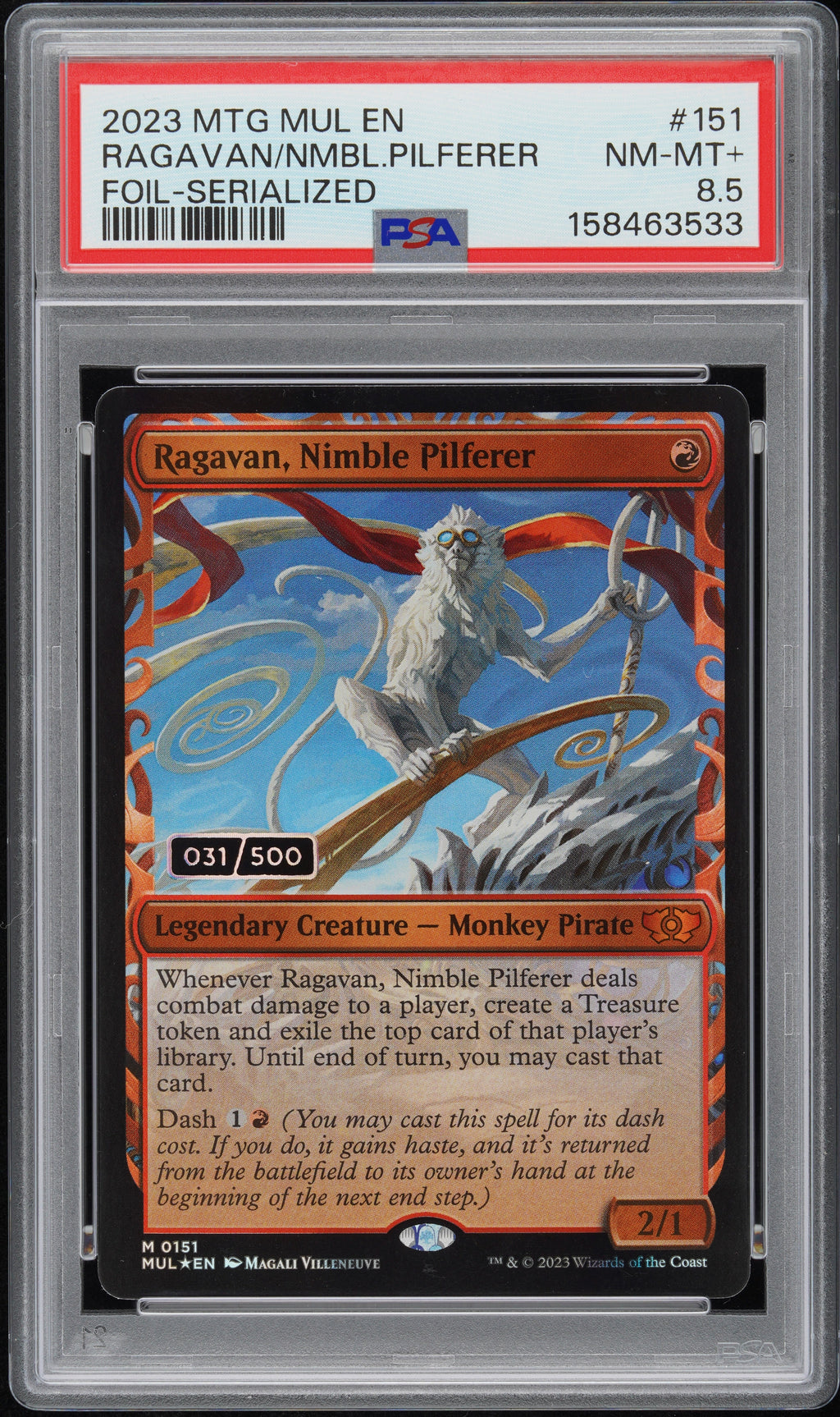 PSA NM-MT+ 8.5 Ragavan/Nmbl.Pilferer[Magic The Gathering March Of The Machine Multiverse Legends] - 158463533