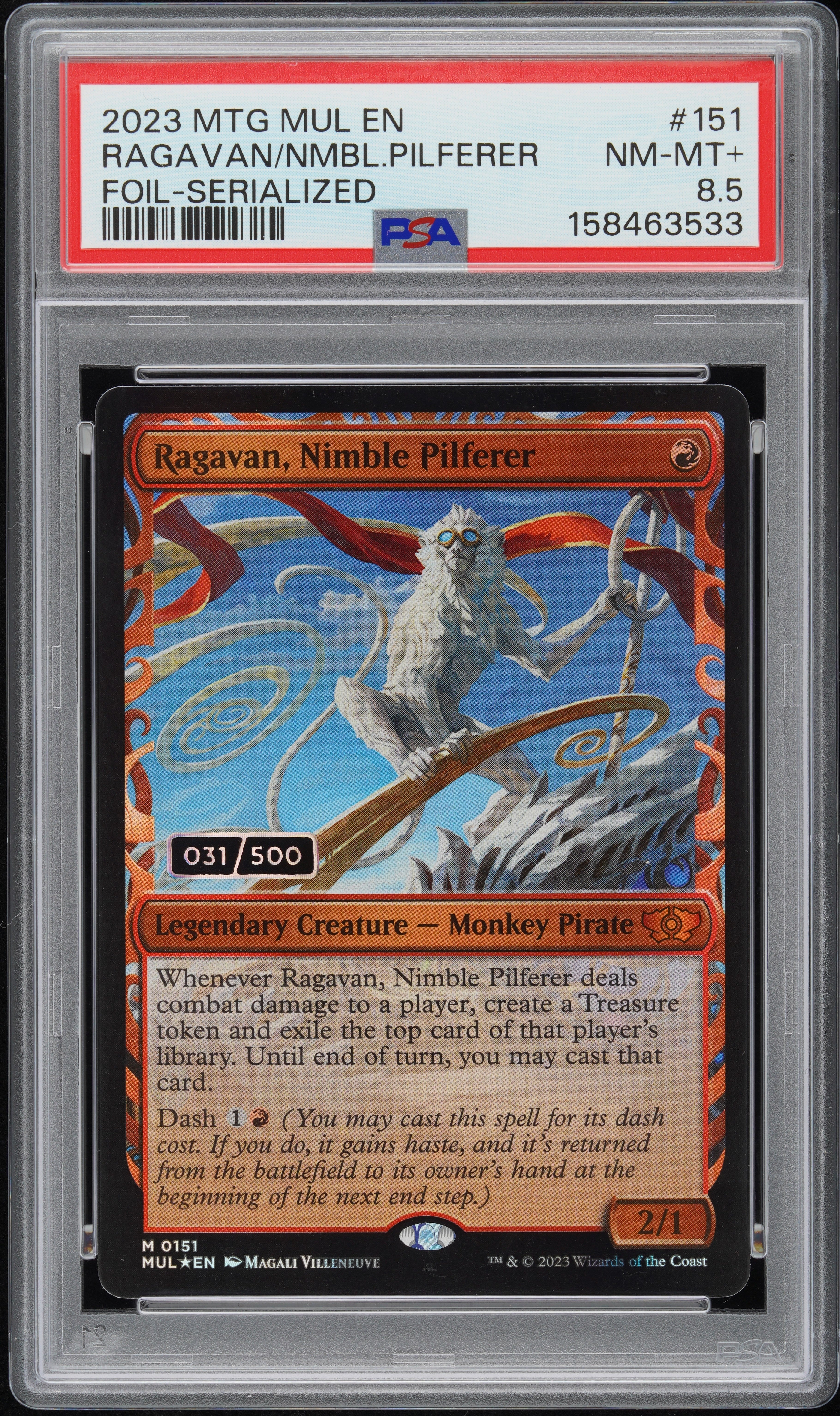 PSA NM-MT+ 8.5 Ragavan/Nmbl.Pilferer[Magic The Gathering March Of The Machine Multiverse Legends] - 158463533