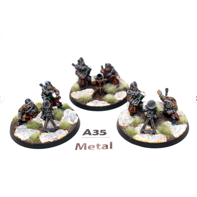 Warhammer Imperial Guard Mortar Team Metal Well Painted A35