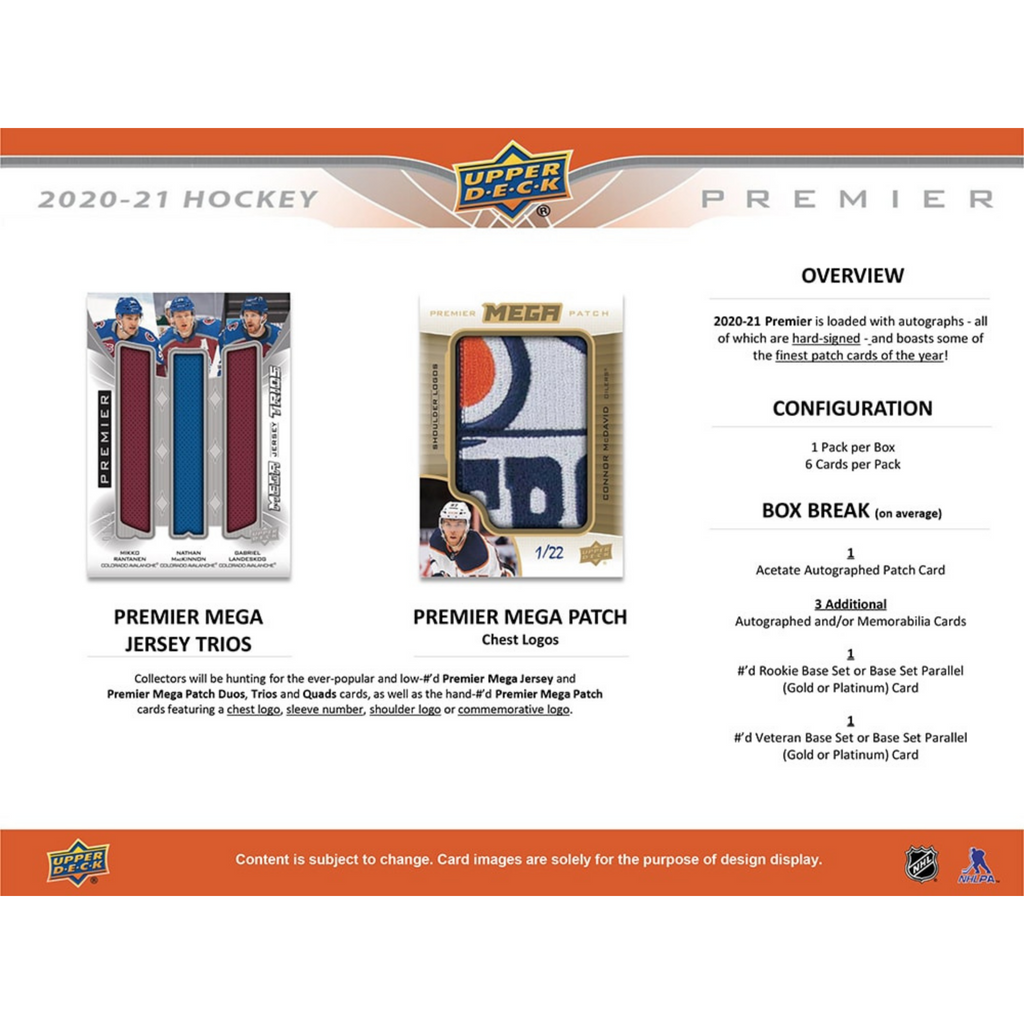 2020-21 Upper Deck Premier Hockey Hobby