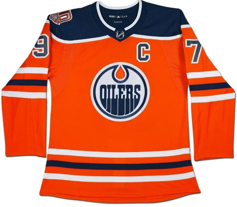 Upper Deck Authenticated - Connor McDavid Autographed & Inscribed Edmonton Oilers Authentic Orange Jersey with 40th Anniversary Shoulder Patch