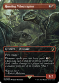 FOIL Hunting Velociraptor (Borderless) (Emblem) (REX-030) - Jurassic World Collection - Magic The Gathering