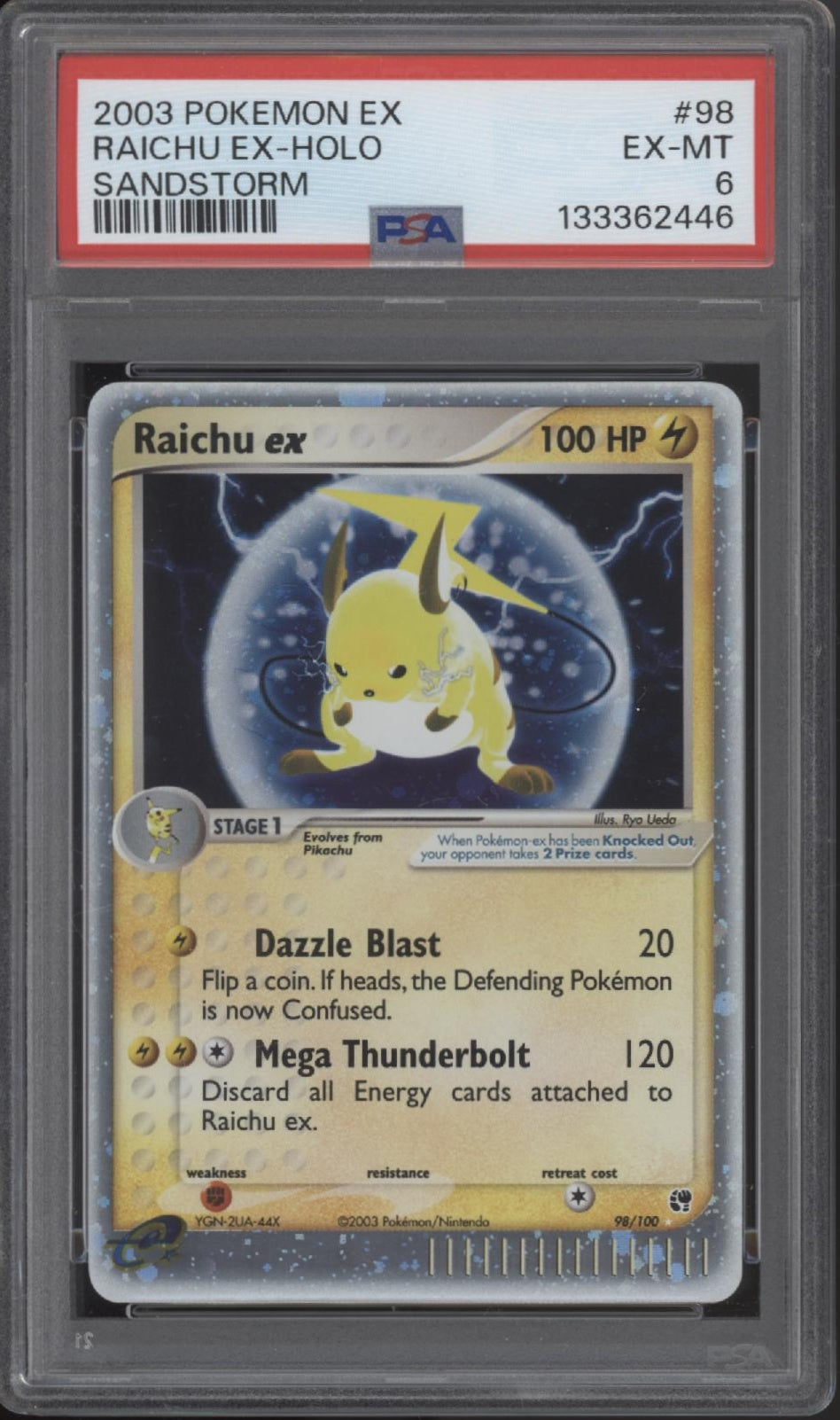 Raichu ex Pokemon Sandstorm Holo #98 PSA 6