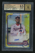 2022 Bowman Chrome CPA-CV Cristian Vaquero Chrome Prospect Autos Yellow Rookie /75 Beckett 9.5 Gem Mint Washington Nationals