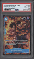 Portgas D Ace One Piece Card Game Royal Blood Treasure Rare #052 PSA 10
