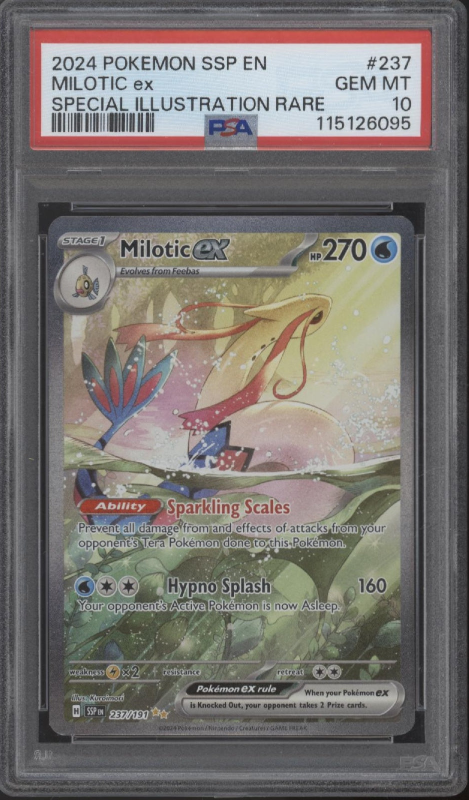 Milotic ex Pokemon Surging Sparks Special Illustration Rare #237 PSA 10