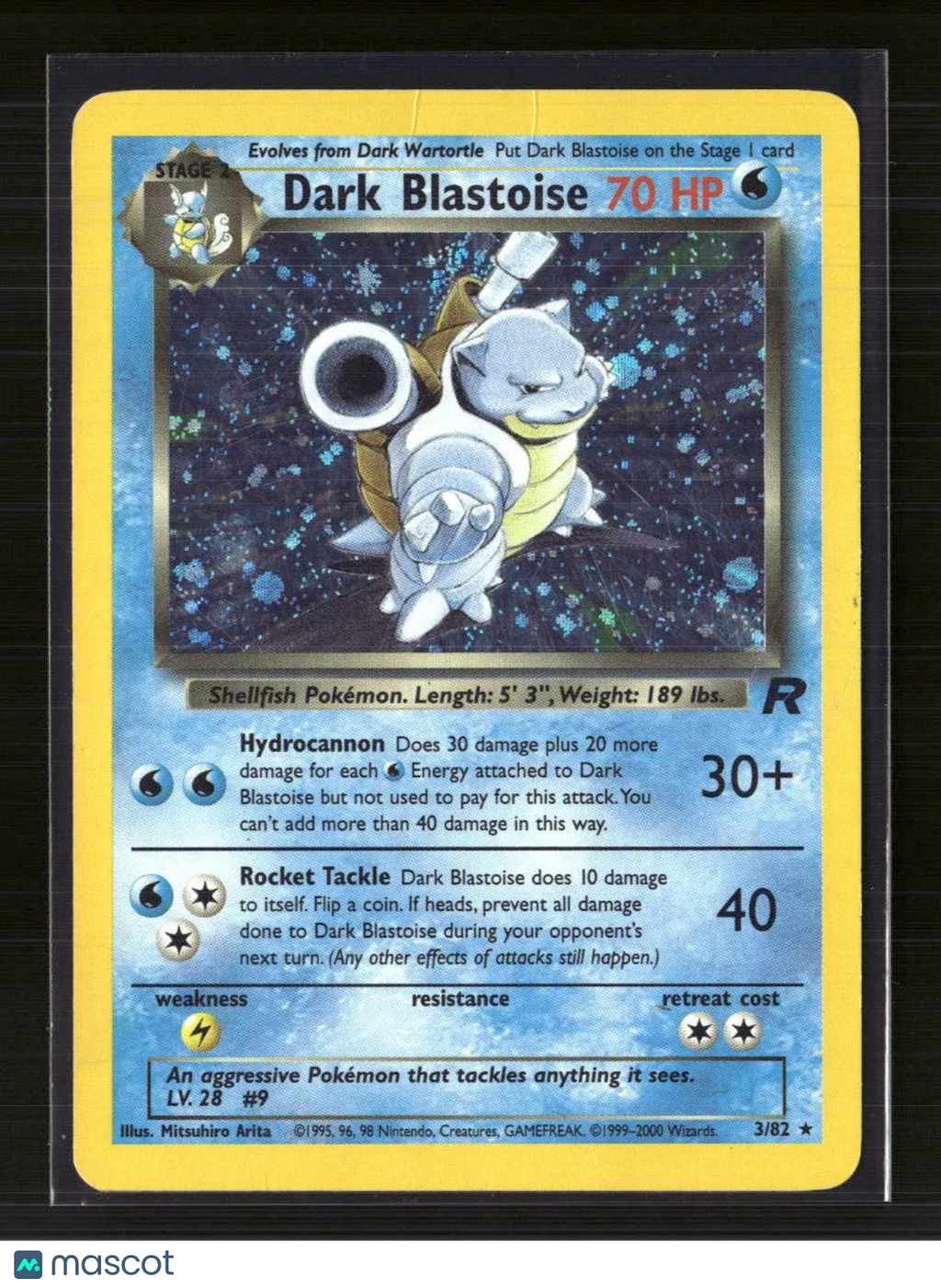 Pokemon 2000 Team Rocket Dark Blastoise #3/82 Holo