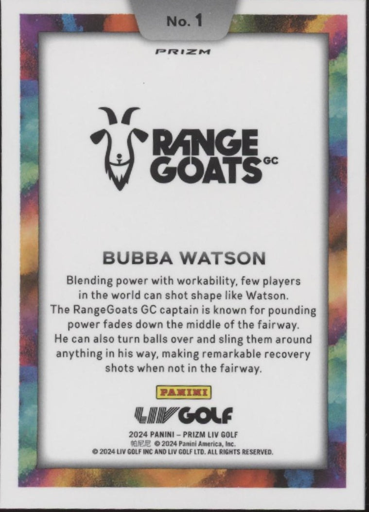 Bubba Watson 2024 Panini Prizm LIV Prizm Color Blast #1