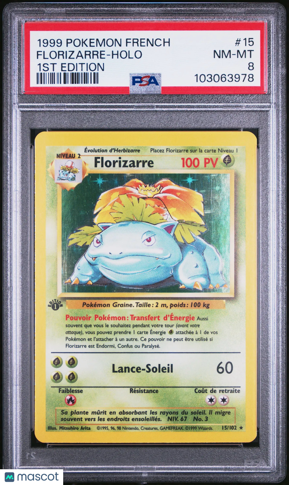 1999 Pokemon French Florizarre 1st Edition French PSA 8 #15