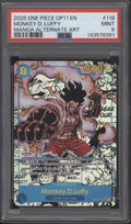 Monkey D. Ruffy One Piece Card Game Faust der göttlichen Geschwindigkeit Manga Art #118 PSA 9