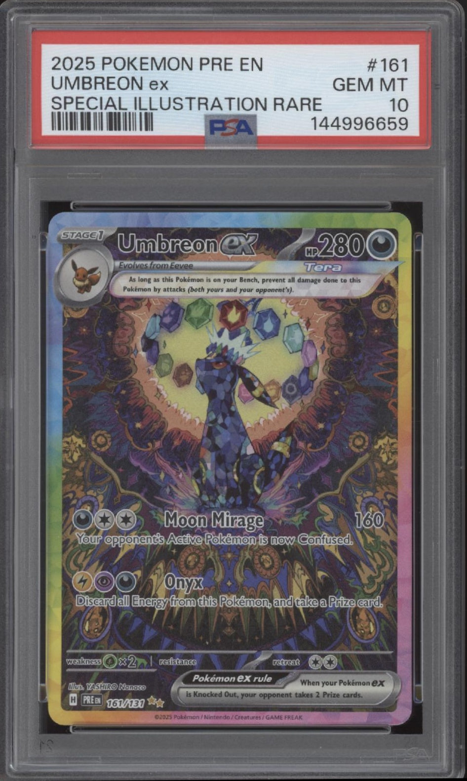 Nachtara ex Pokémon Prismatic Evolutions Special Illustration Rare #161 PSA 10