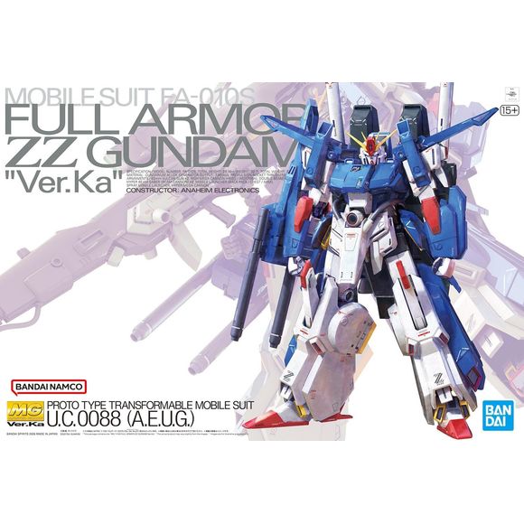 Bandai Hobby ZETA Gundam Full Armor ZZ Gundam Ver.Ka MG 1/100 Model Kit
