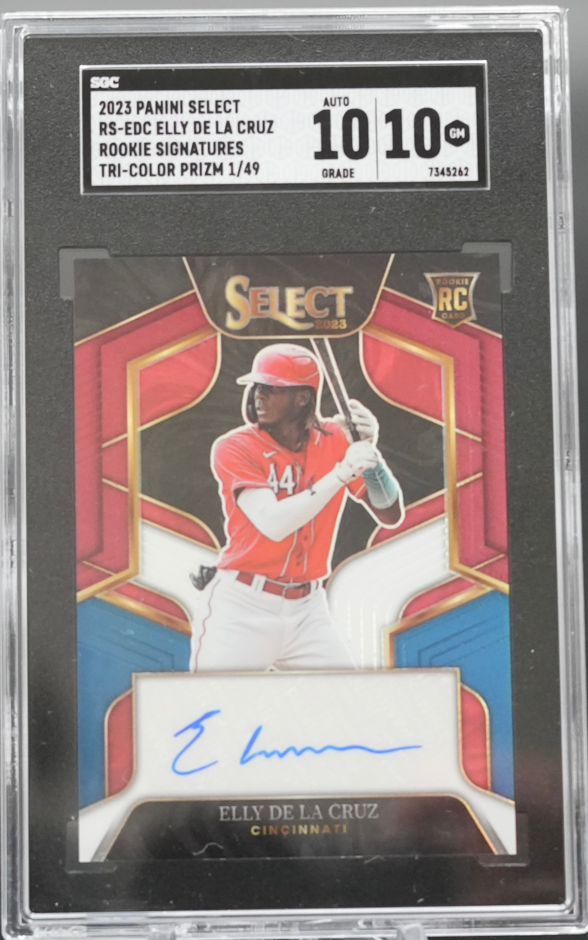 2023 Panini Select - Elly De La Cruz RS-EDC - Tri Color /49 - SGC 10 / 10
