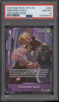 Vinsmoke Sanji One Piece Kartenspiel OP12 Schatz Selten #063 PSA 10