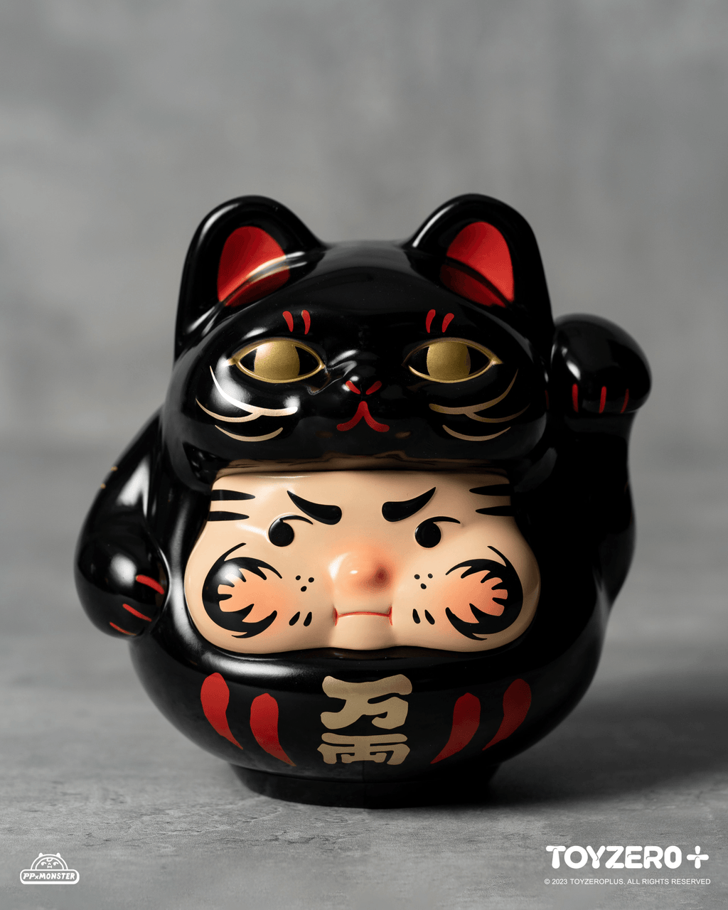 200% PP Lucky Cat Daruma (Black cat edition)