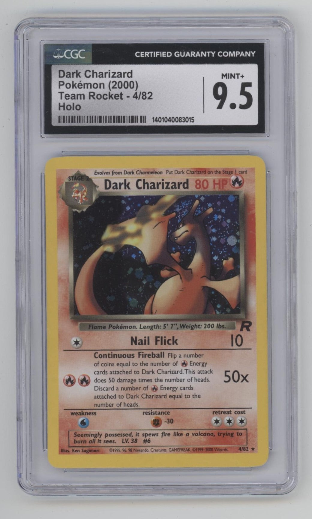 Dark Charizard Pokemon Team Rocket Holo #4 CGC 9.5