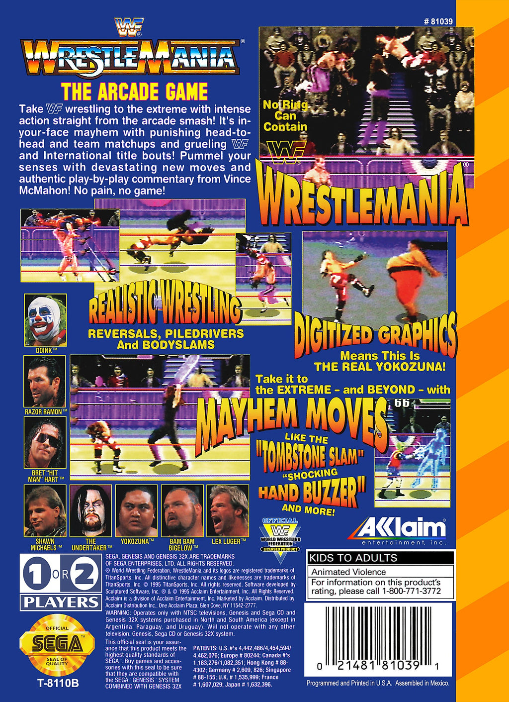 WWF Wrestlemania: The Arcade Game 32X - Sega Genesis