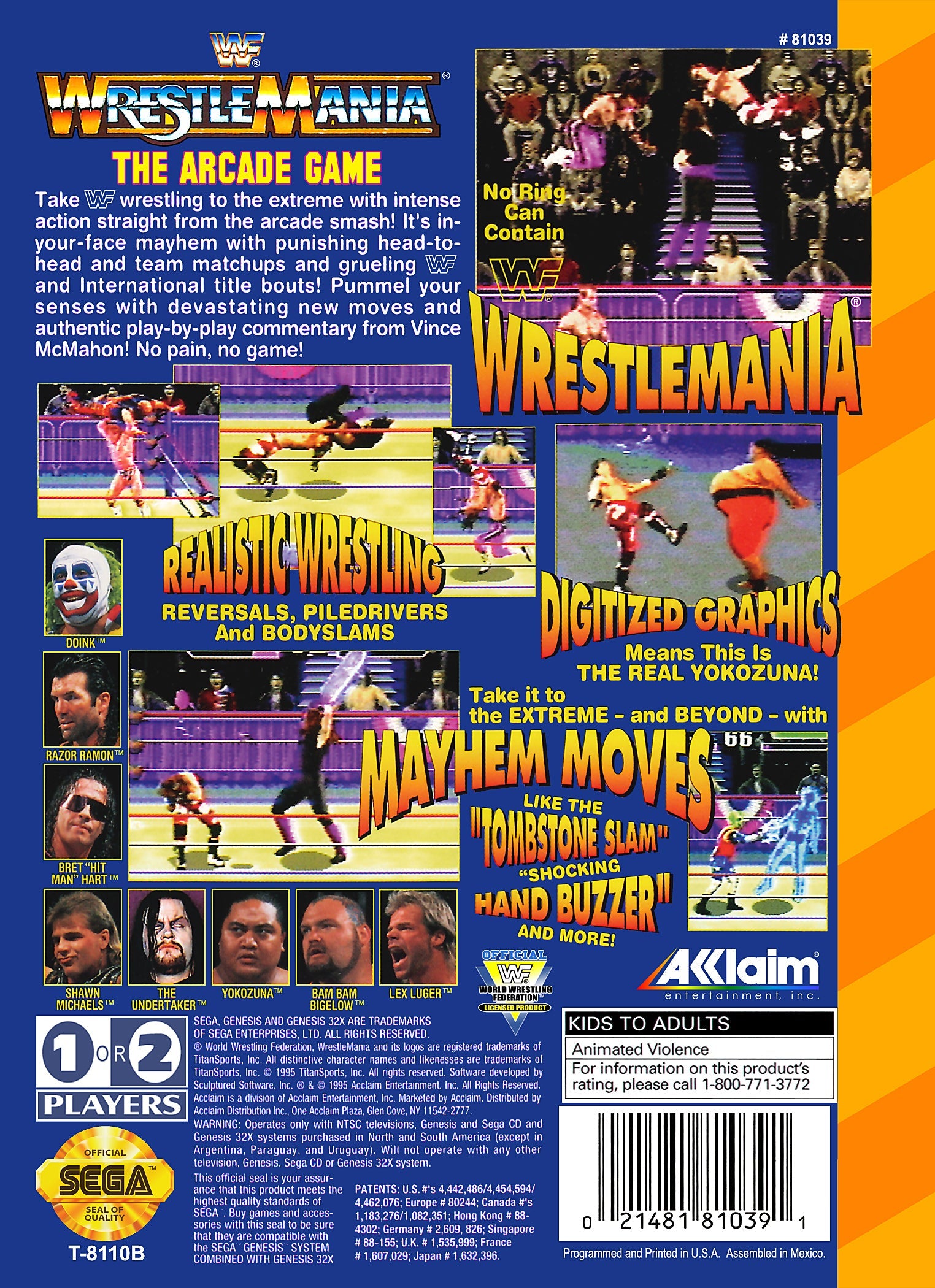 WWF Wrestlemania: The Arcade Game 32X - Sega Genesis