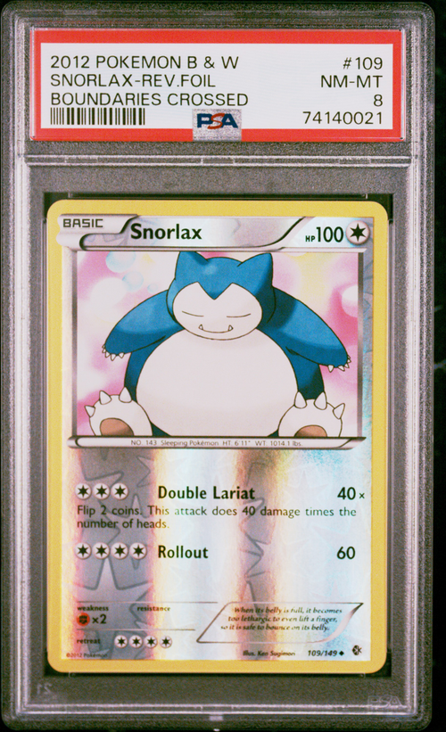 PSA 8 SNORLAX-REV.FOIL BOUNDARIES CROSSED