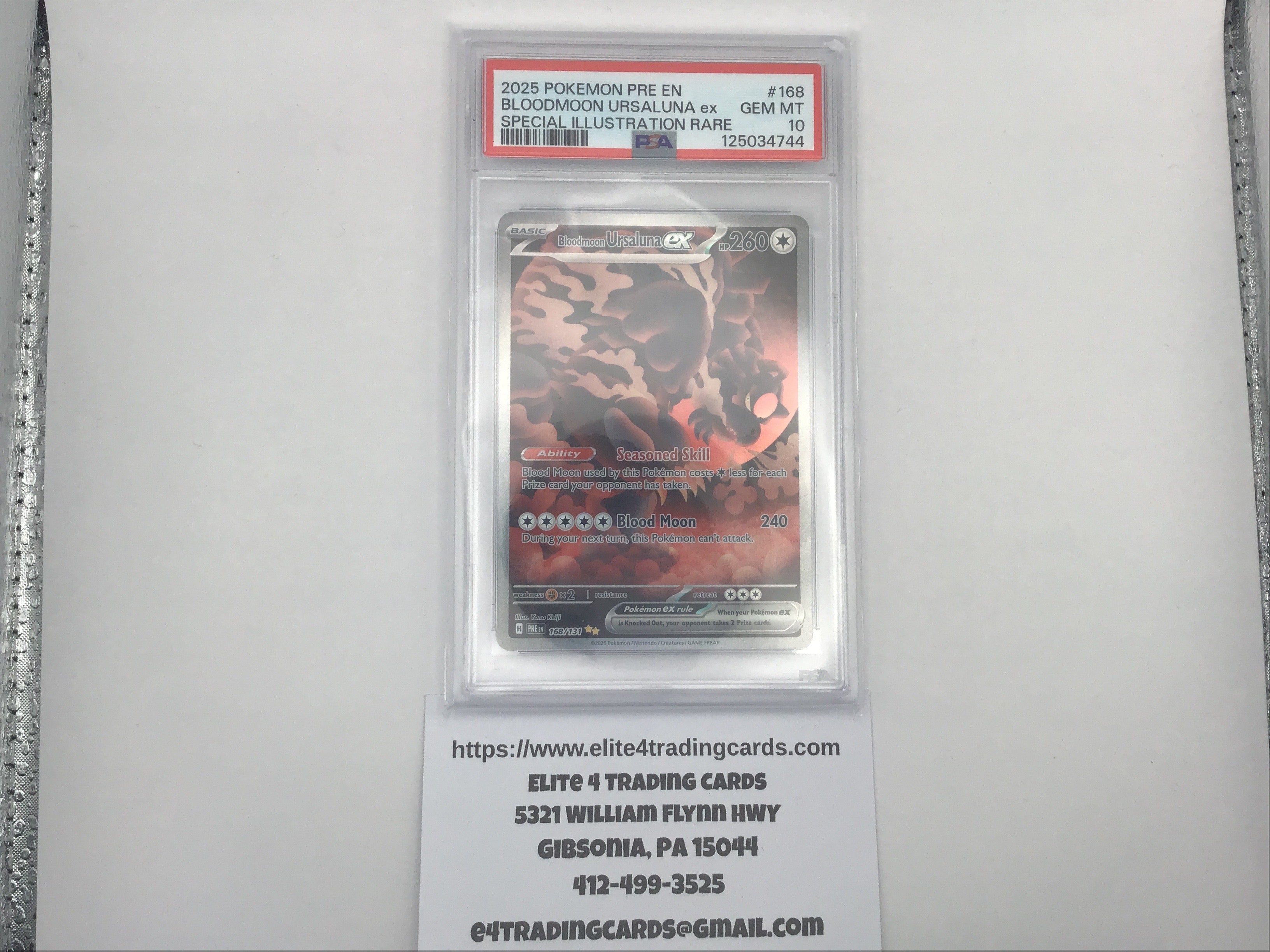 Bloodmoon Ursaluna ex #168 Pokemon Prismatic Evolutions (PSA 10)