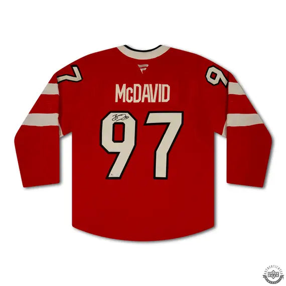 Upper Deck Authenticated - Connor McDavid Autographed Red Team Canada 4 Nations Face-off Authentic Jersey