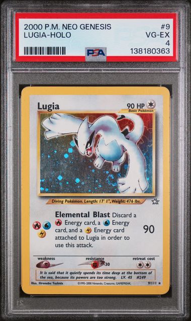 PSA 4 - 2000 POKEMON NEO GENESIS #9 LUGIA-HOLO (SWIRL)