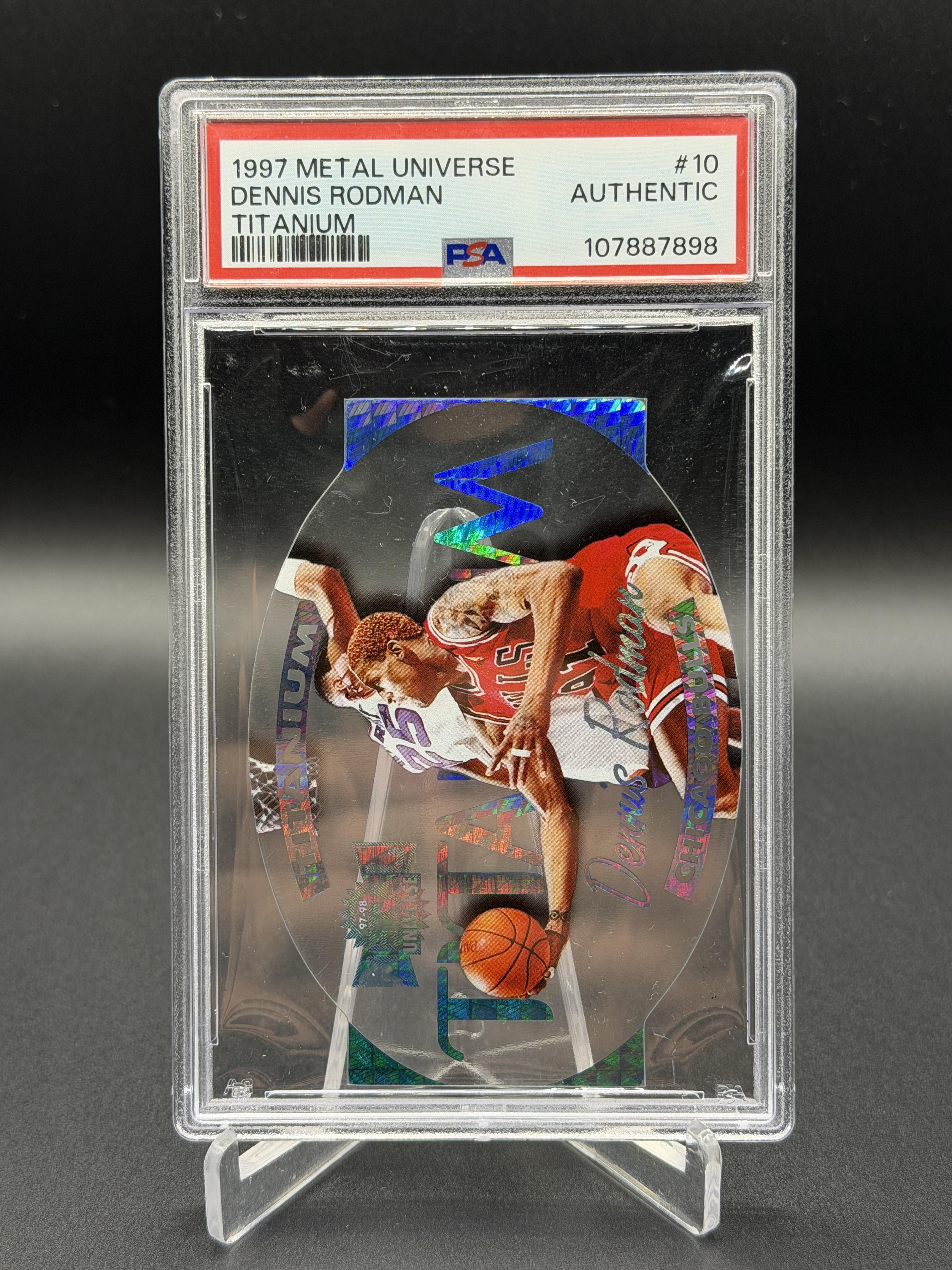 1997-98 Metal Universe #10 T Dennis Rodman Titanium PSA Authentic