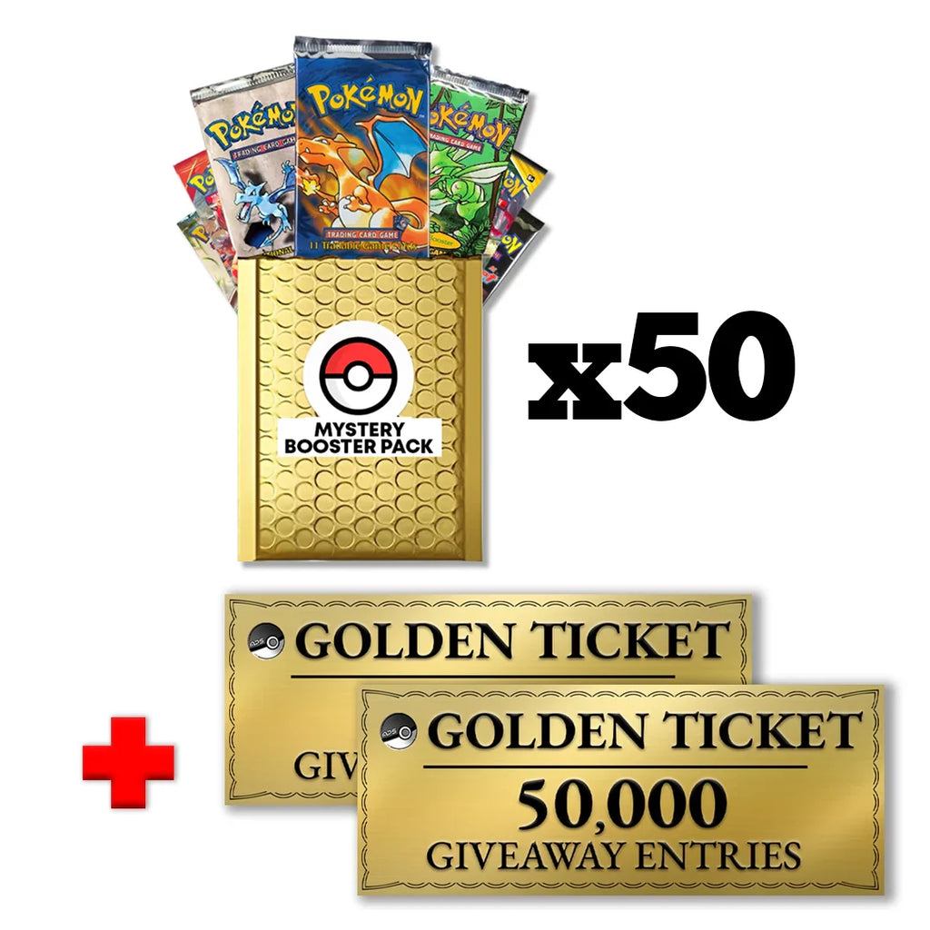 50X Pokémon Booster Packs and Two Golden Tickets