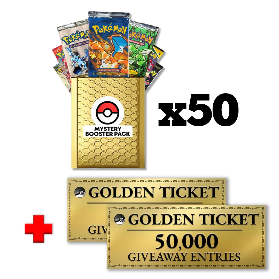 50X Pokémon Booster Packs and Two Golden Tickets