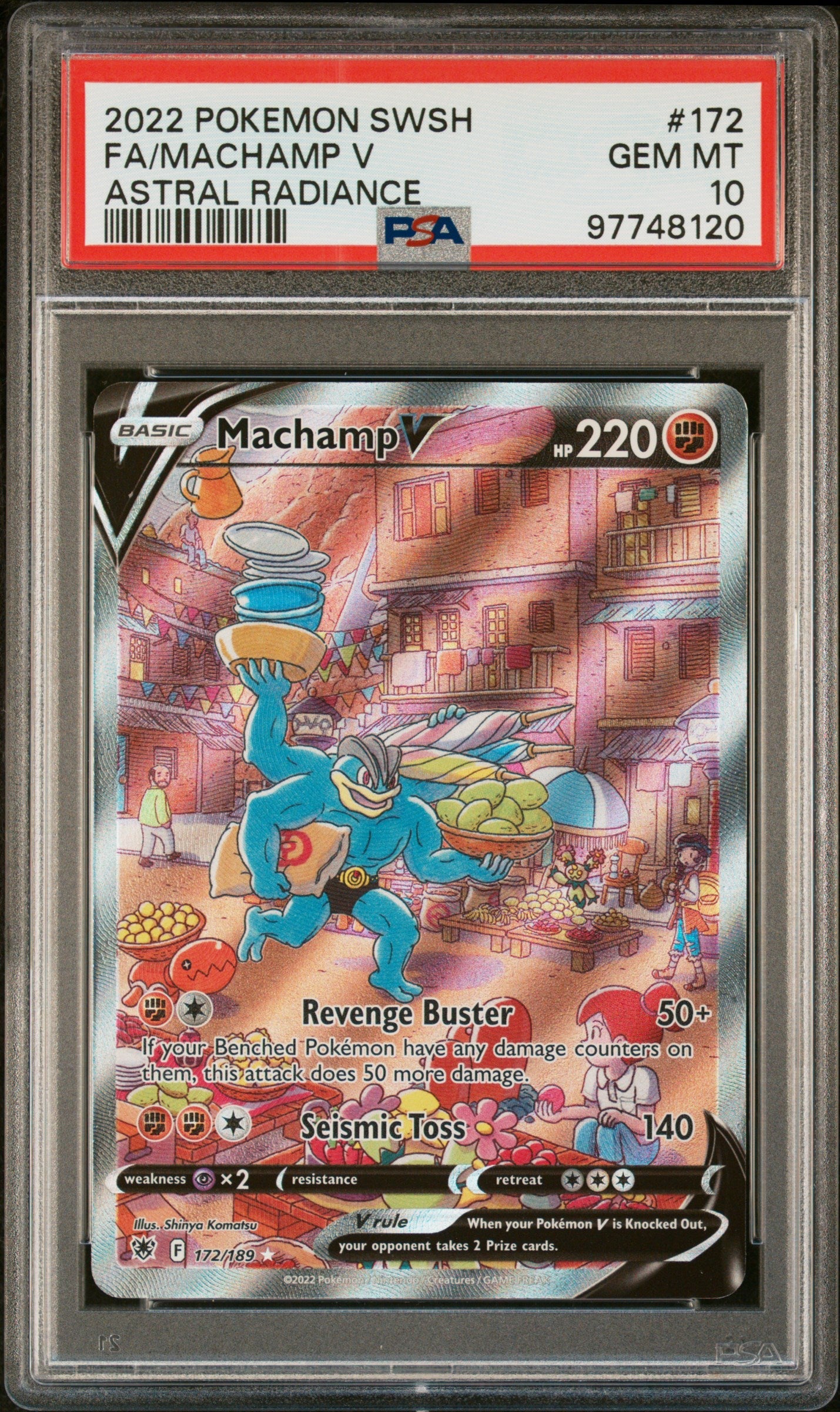 PSA 10 2022 POKEMON SWORD & SHIELD ASTRAL RADIANCE #172 FA/MACHAMP V ASTRAL RADIANCE