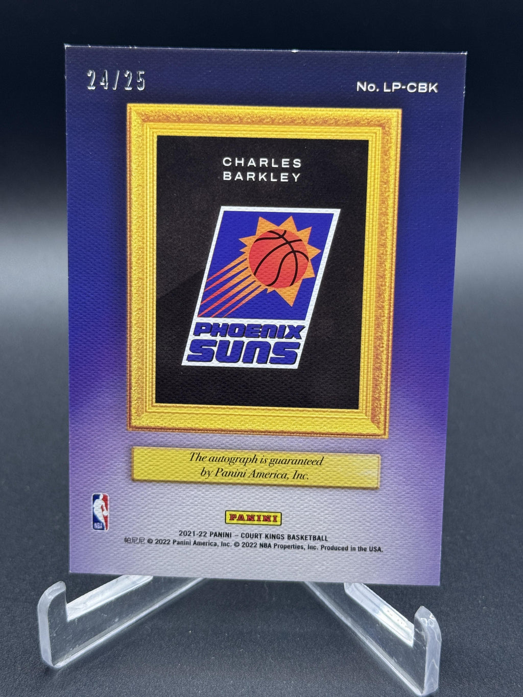 2021-22 Panini Court Kings Charles Barkley Legacy Portrait Signatures Violet /25