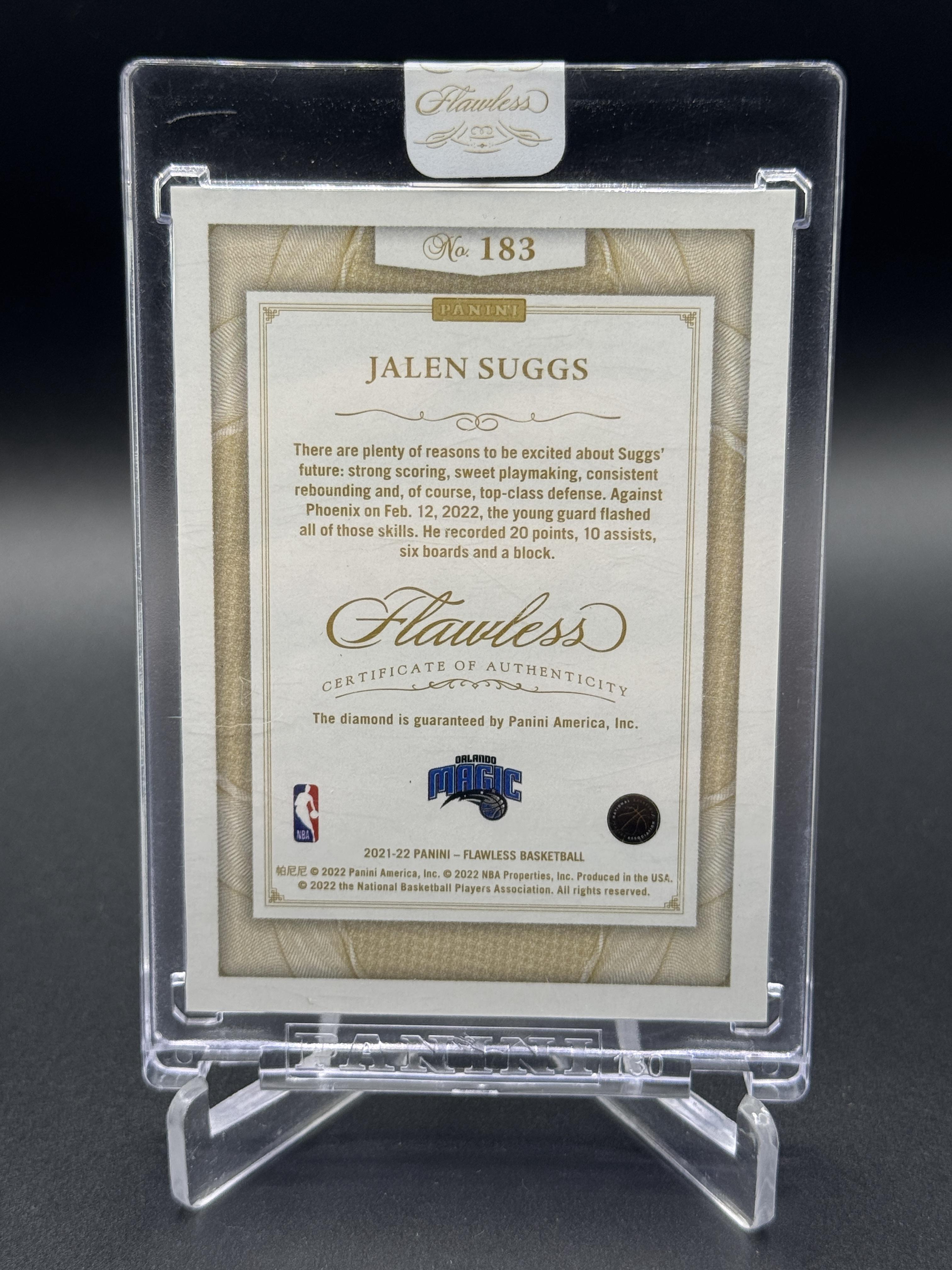 2021-22 Panini Flawless #183 Jalen Suggs Rookie RC Diamond #/5