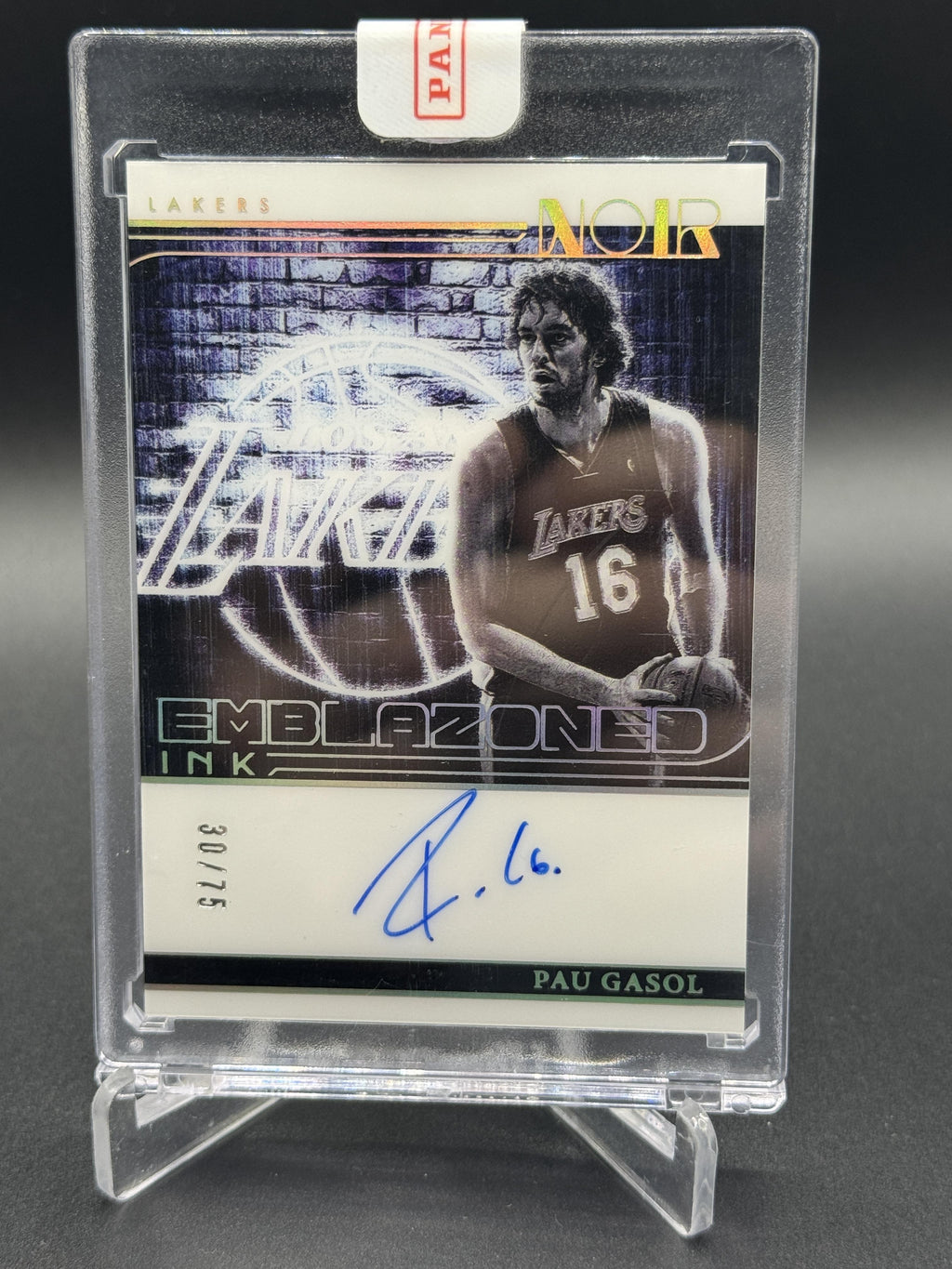 2024-25 Panini #EBI-PAU Noir Pau Gasol Emblazoned Ink Auto /75
