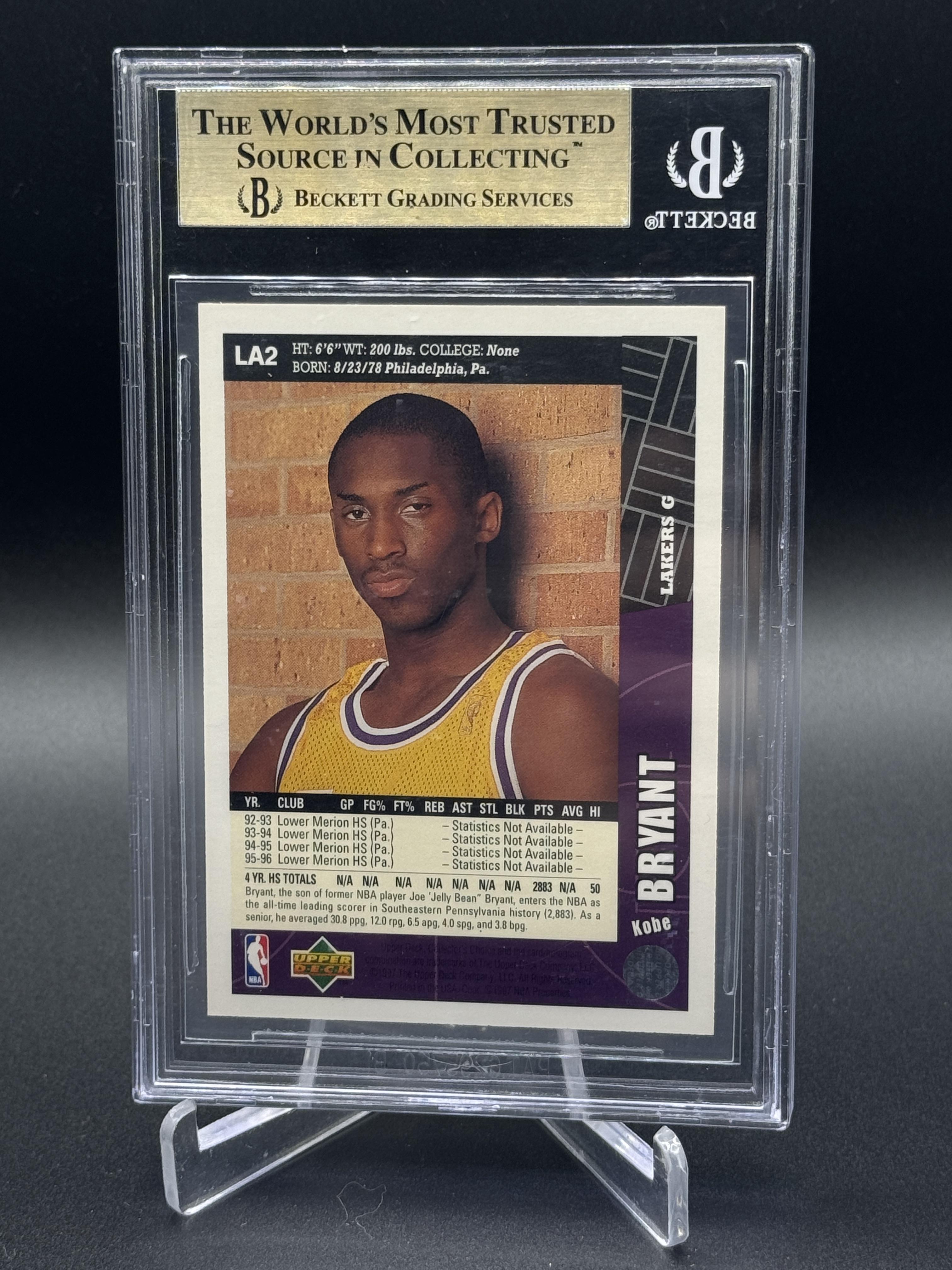 1996-97 Collector's Choice Los Angeles Lakers #LA2 Kobe Bryant Rookie BGS 9.5