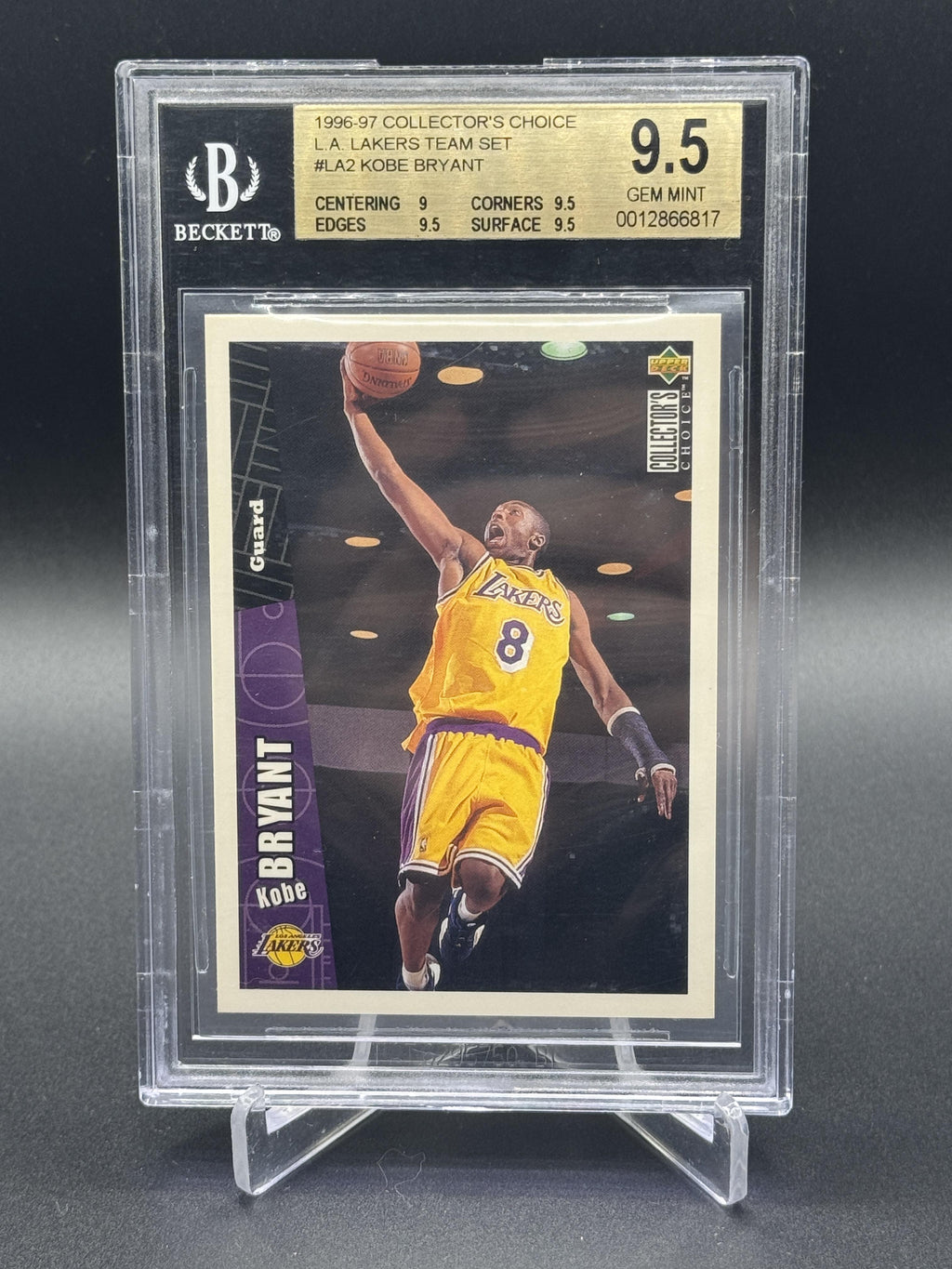 1996-97 Collector's Choice Los Angeles Lakers #LA2 Kobe Bryant Rookie BGS 9.5