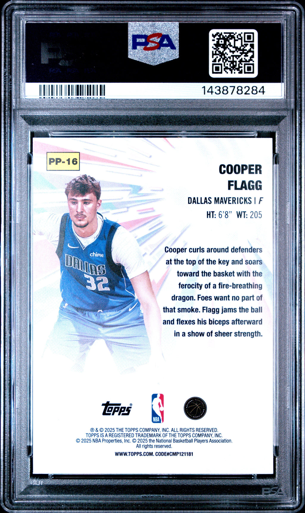 2025-26 Topps #PP-16 Cooper Flagg Rookie RC Power Players PSA 10
