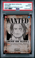 2024 One Piece Op09 Emperors In The New World #004 Shanks Wanted Alt Art PSA 10