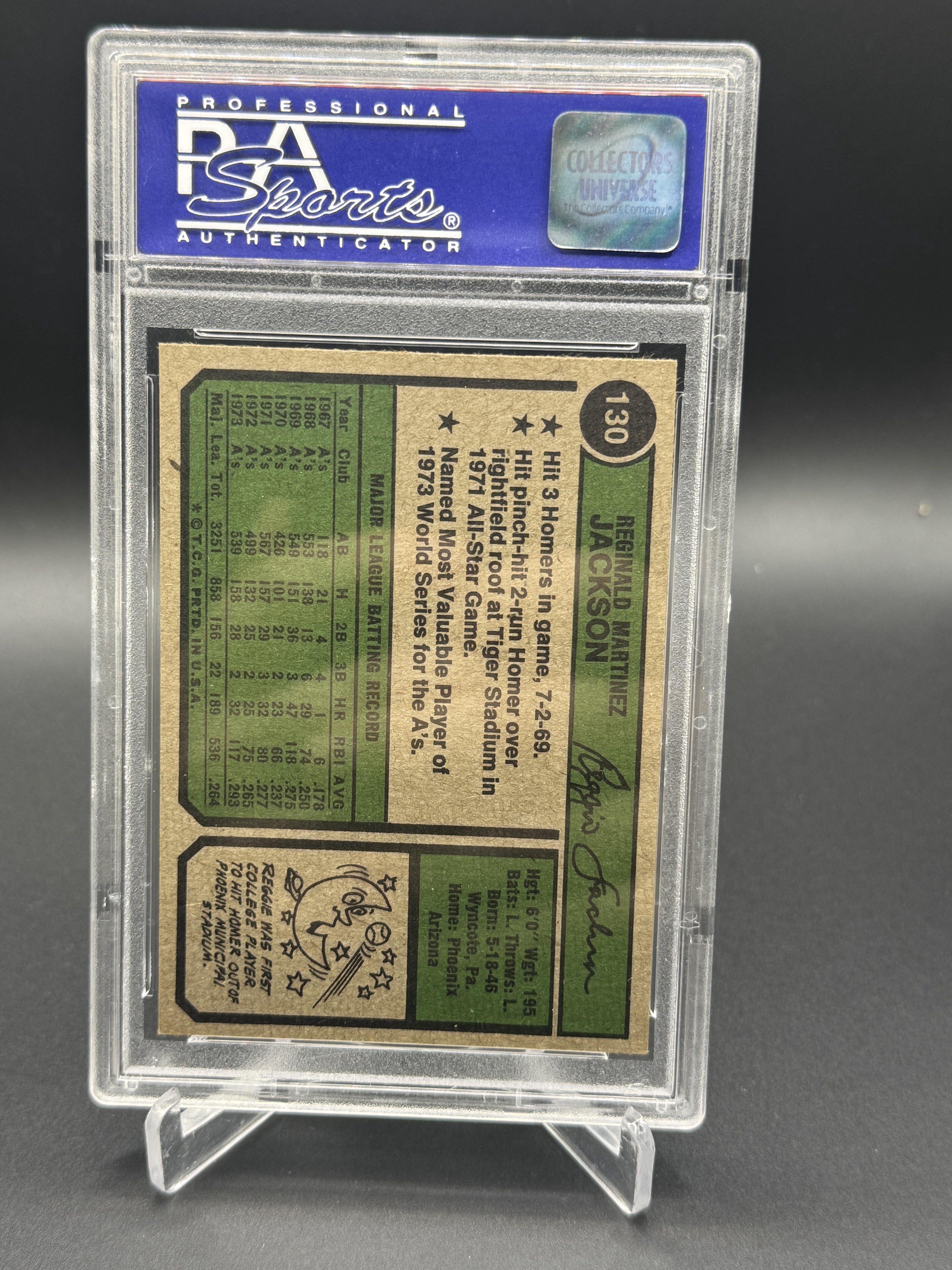 1974 Topps #130 Reggie Jackson PSA 8
