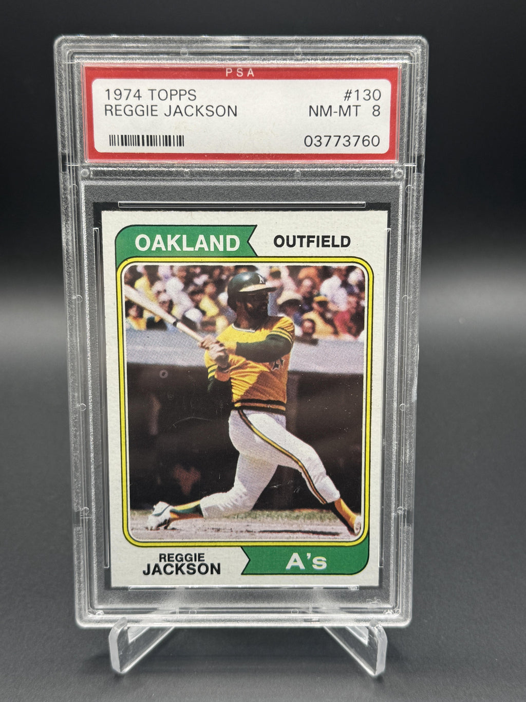 1974 Topps #130 Reggie Jackson PSA 8