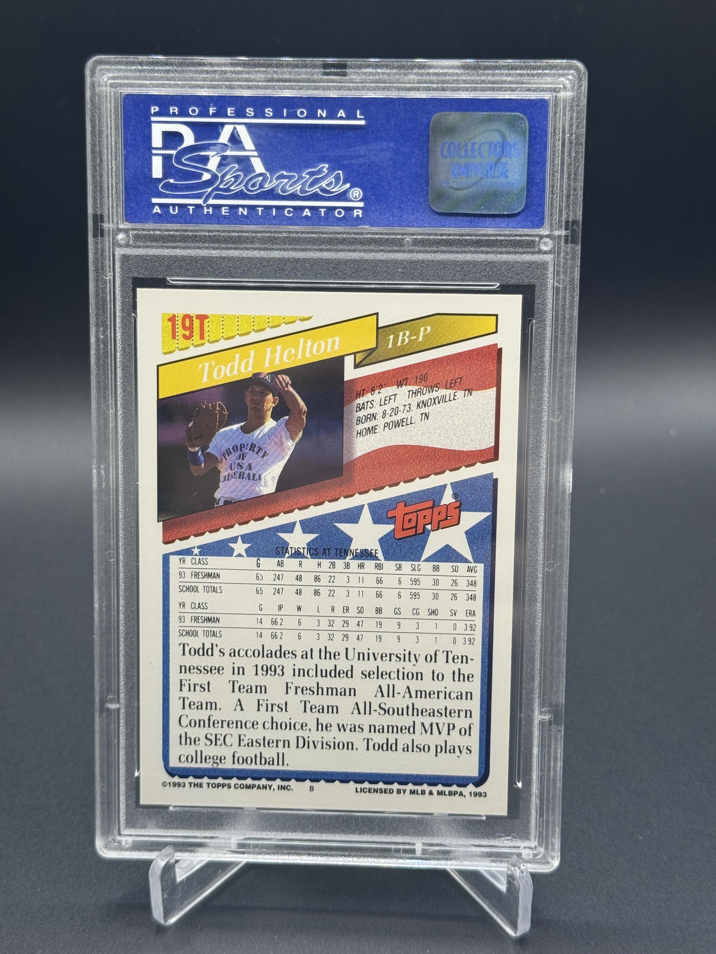 1993 Topps Traded #19T Todd Helton Rookie RC PSA 10