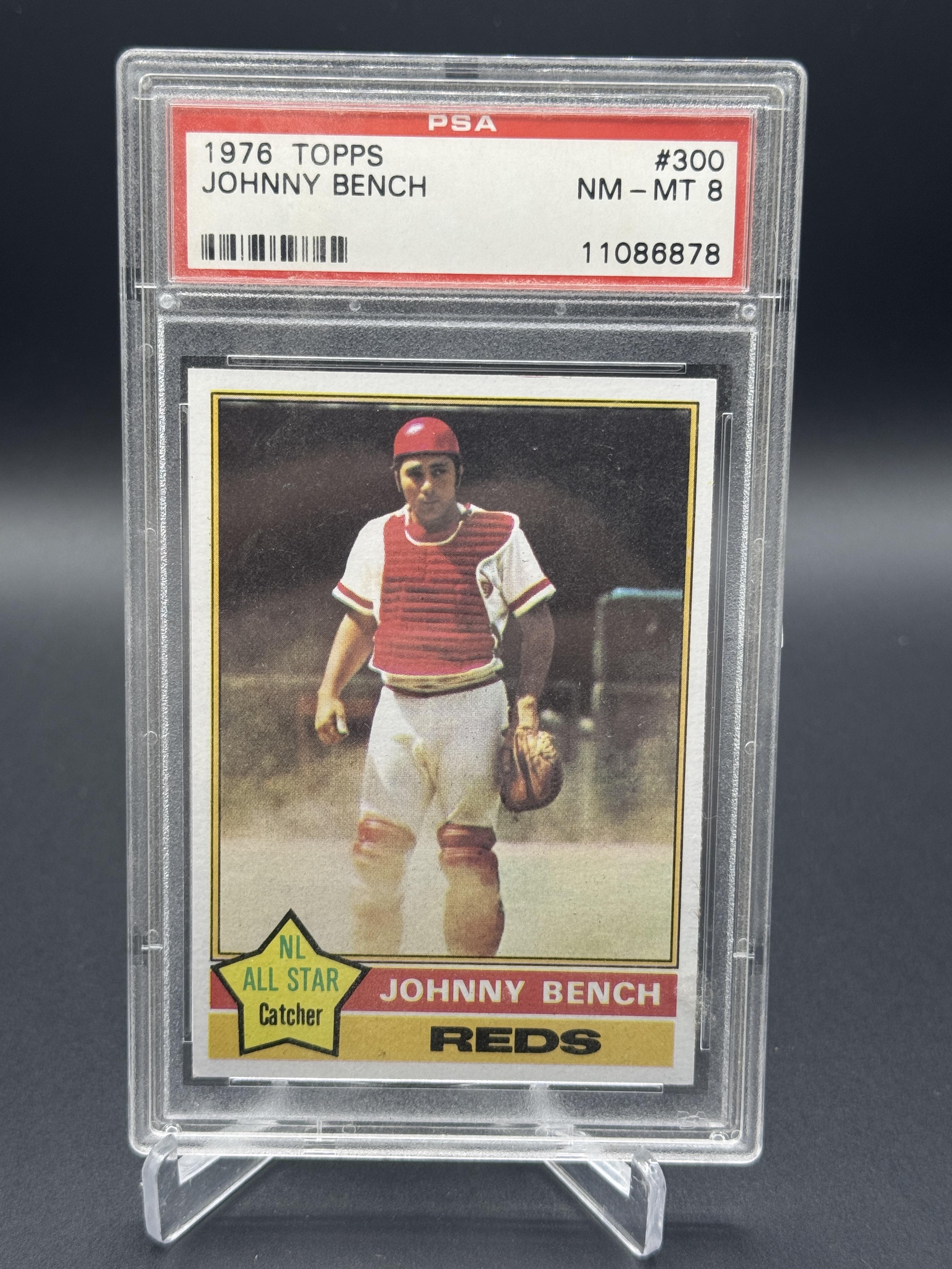 1976 Topps #300 Johnny Bench PSA 8