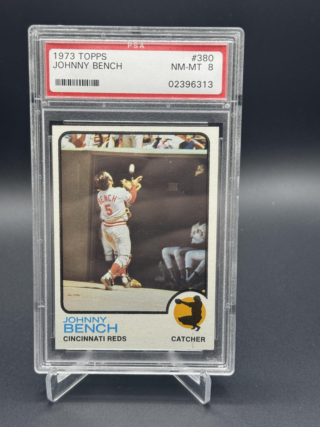 1973 Topps #380 Johnny Bench PSA 8