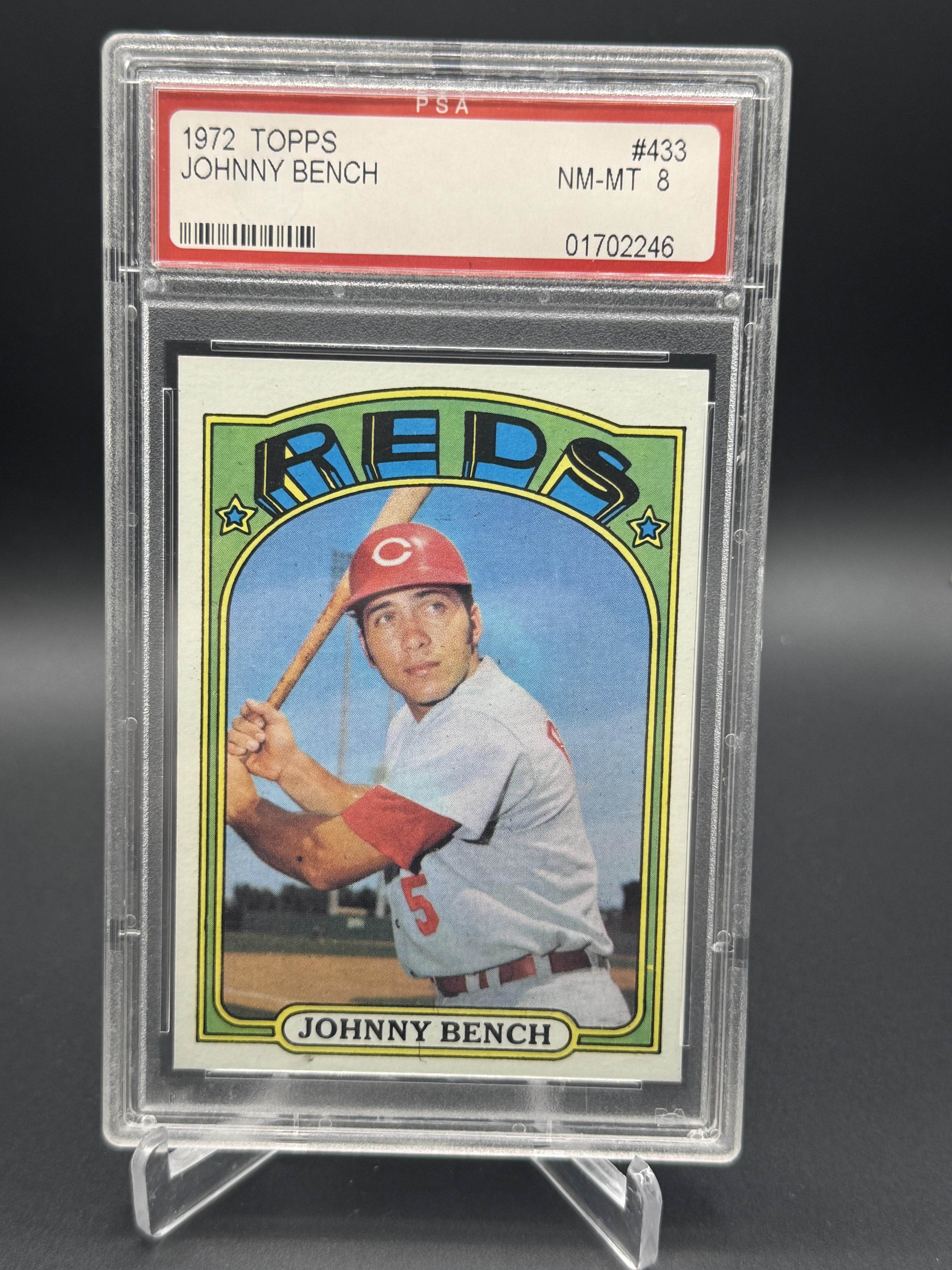 1972 Topps #433 Johnny Bench PSA 8