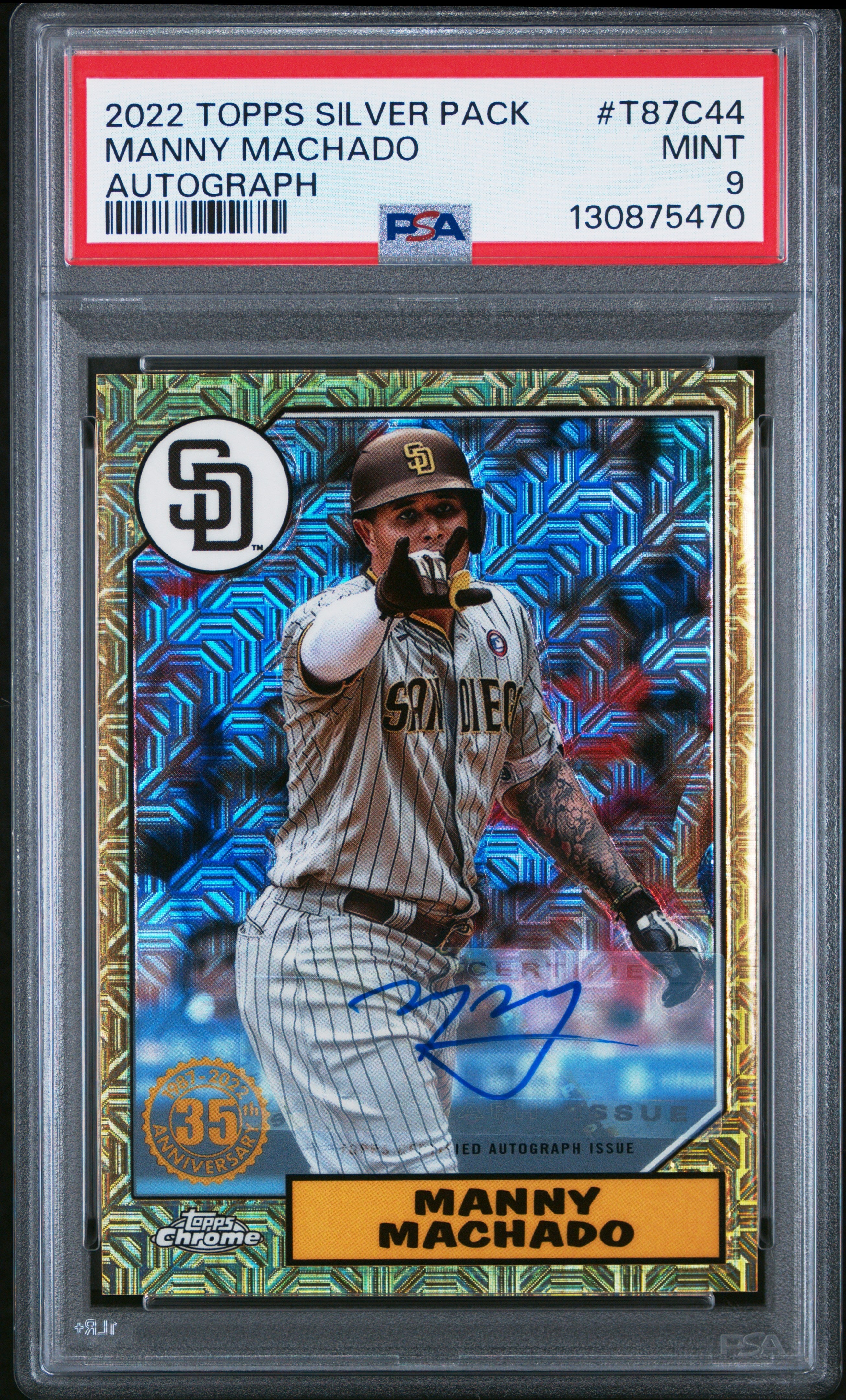 2022 Topps Silver Pack Manny Machado Gold Auto /50 PSA 9