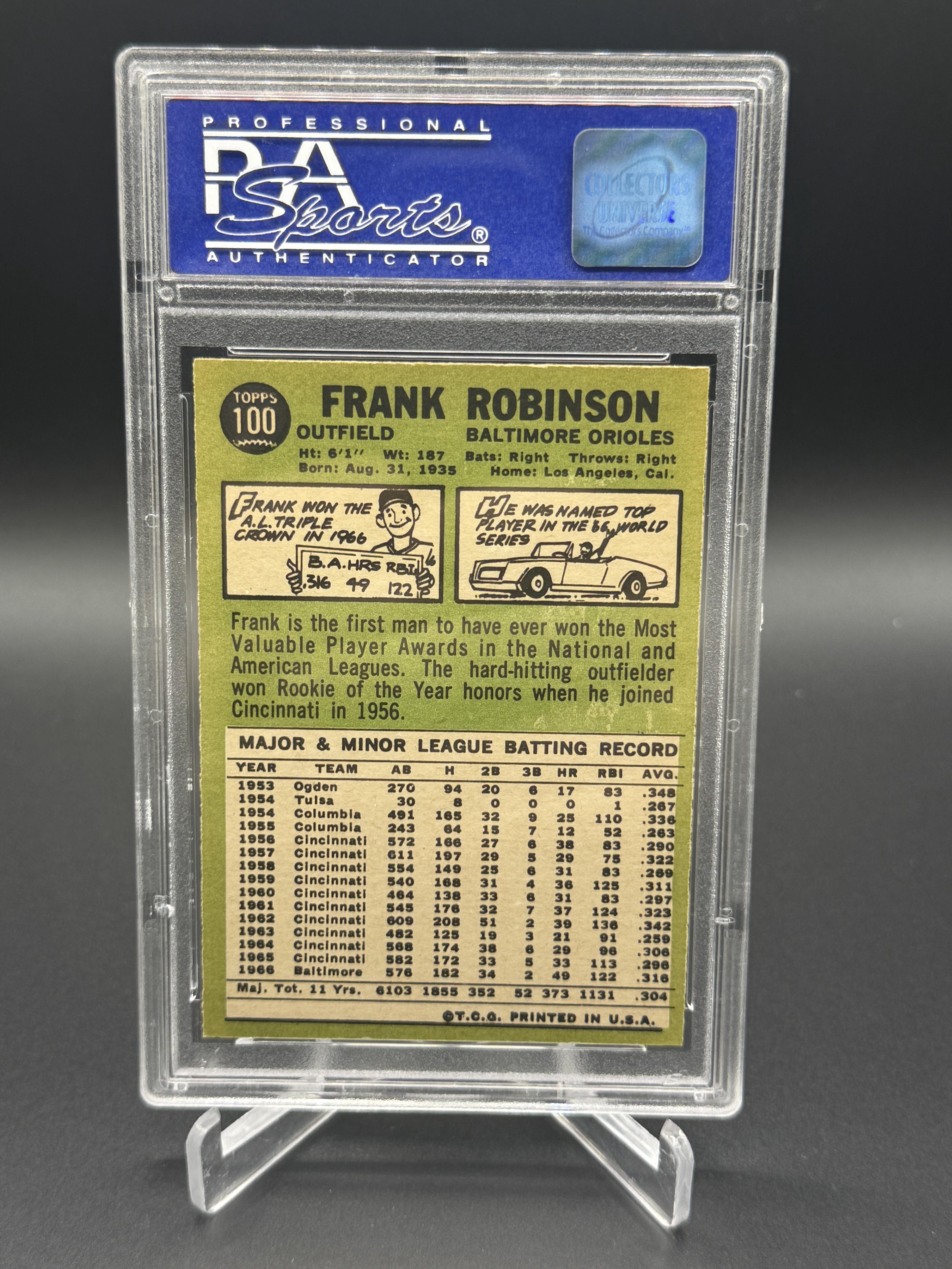 1967 Topps #100 Frank Robinson PSA 7